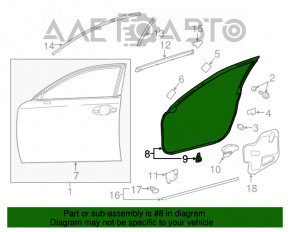 Ущільнювач двері перед прав Lexus IS 14-20