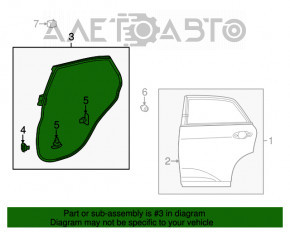 Ущільнювач двері зад лев Lexus RX350 RX450h 10-15