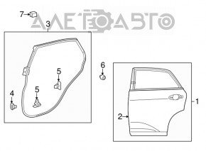 Уплотнитель двери задней левой Lexus RX350 RX450h 10-15