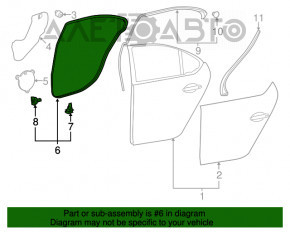 Уплотнитель двери задней левой Lexus LS460 LS600h 07-12 лонг