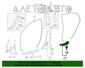 Накладка порога задняя правая Lexus CT200h 11-17 черн хром