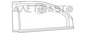 Молдинг двери верхний передней правой с уплотнителем Fiat 500 12-19 черн