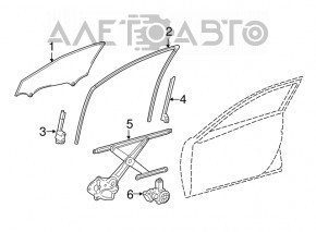 Скло двері перед прав Lexus ES300h ES350 13-18 triplex