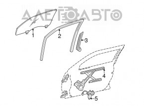 Скло двері перед лев Lexus IS200 IS300 99-05