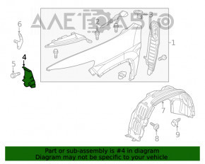 Кронштейн переднього крила правий Jeep Cherokee KL 14-18 нижній