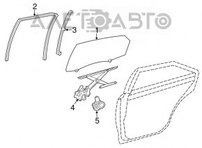 Скло двері зад лев Toyota Avalon 13-18