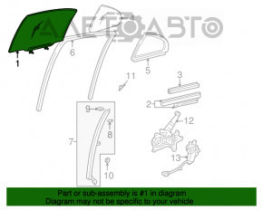 Стекло двери задней левой Lexus IS200 IS300 99-05
