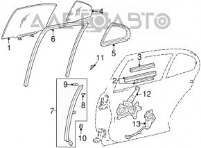 Стекло двери задней левой Lexus IS200 IS300 99-05