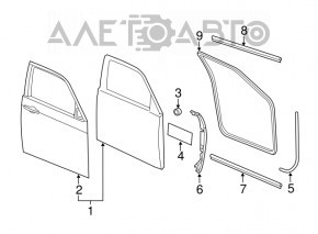 Дверь голая передняя правая Chrysler 300 11- черный PX8