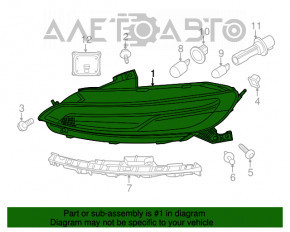 Поворотник ДХО прав Jeep Cherokee KL 14-18 із блоком