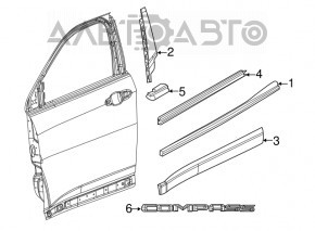 Накладка двери боковая передняя левая Jeep Compass 17-