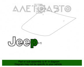 Эмблема надпись капота Jeep Compass 17- черн