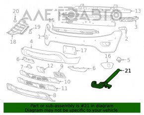 Крюк переднего бампера правый Jeep Grand Cherokee WK2 16-21 бронзовый