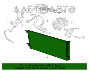 Радиатор кондиционера конденсер Jeep Compass 17- 2.4