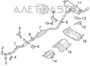 Глушитель задняя часть с бочкой Jeep Cherokee KL 19- 2.4 1 труба AWD, FWD