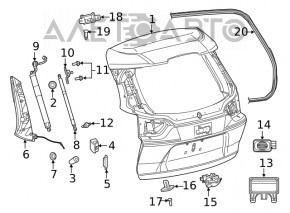 Отбойник двери багажника Jeep Cherokee KL 19-21