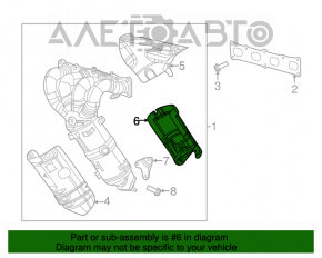 Защита выпускного коллектора Jeep Cherokee KL 14- 2.4 нижняя внутренняя