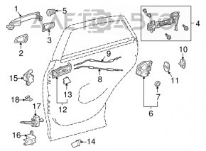 Ограничитель двери задней правой Lexus RX350 RX450h 10-15