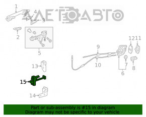 Обмежувач двері зад лев Lexus RX350 RX450h 16-22