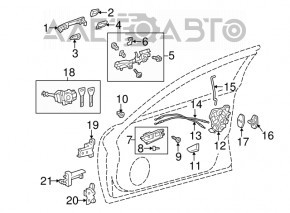 Механізм ручки двері перед прав Lexus RX350 RX450h 10-15