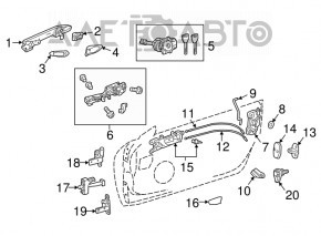 Механізм ручки двері перед лев Lexus RX350 RX450h 16-22