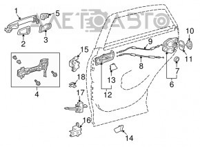 Механизм ручки двери задней правой Lexus RX350 RX450h 10-15