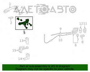 Механізм ручки двері зад лев Lexus RX350 RX450h 16-22