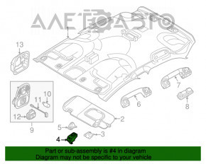 Гачок кріплення пасажирського козирка Fiat 500X 16-сірий