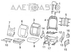 Водійське сидіння Jeep Compass 17 - без airbag, ганчірка сер