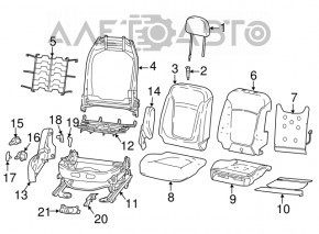 Пасажирське сидіння Jeep Compass 17- без airbag, ганчірка сер