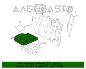 Водительское сидение Jeep Grand Cherokee WK2 18- без airbag, тряпка, черное