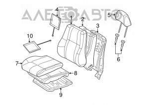 Пасажирське сидіння Jeep Grand Cherokee WK2 18- без airbag, ганчірка, чорне