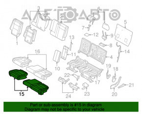 Задний ряд сидений 2 ряд Jeep Grand Cherokee WK2 18- тряпка, черный