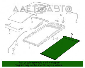 Шторка панорами Jeep Cherokee KL 19-21 чорна