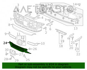 Нижняя решетка переднего бампера центр Honda Clarity 18-21 usa