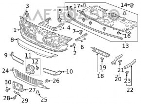 Грати радіатора grill Honda Clarity 18-21 usa в зборі, під дистроник, пісок