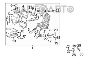 Заглушка салазки пассажирского сидения задняя правая Lexus RX300 RX330 RX350 RX400h 04-09 беж