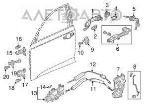 Ручка двери внешняя задняя левая Honda Insight 19-22