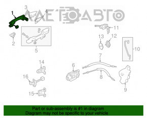 Ручка двери внешняя передняя левая Acura MDX 14-20 keyless хром