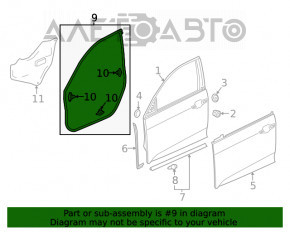 Ущільнювач двері перед лев Honda Civic X FC 16-21 4d