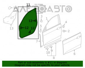 Ущільнювач двері перед левом Honda Insight 19-22