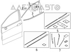 Молдинг дверь-стекло центральный передний левый Honda Clarity 18-21 usa мат