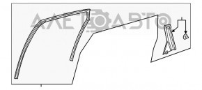 Уплотнитель стекла задний правый Honda Clarity 18-21 usa