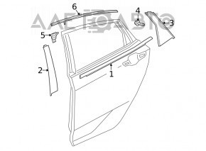 Молдинг дверь-стекло центральный задний левый Honda Insight 19-22 хром