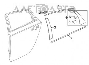 Молдинг двері верхній задній лівий Honda Accord 18-22хром