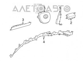 Подушка безопасности airbag коленная пассажирская правая Lexus IS 14-20 черн