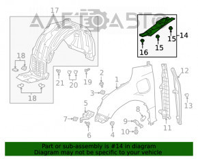 Ущільнювач крила капот-крило прав Honda Clarity 18-21 usa