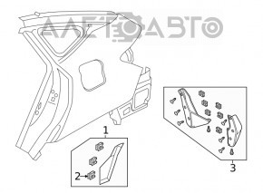 Накладка арки задняя правая Honda Clarity 18-21 usa серебро