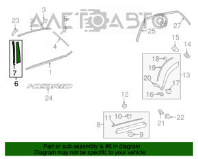 Накладка дверей збоку зад лев Lexus NX200t NX300 NX300h 15-21 перед