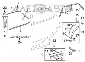 Накладка двери боковая задняя левая Lexus NX200t NX300 NX300h 15-21 перед